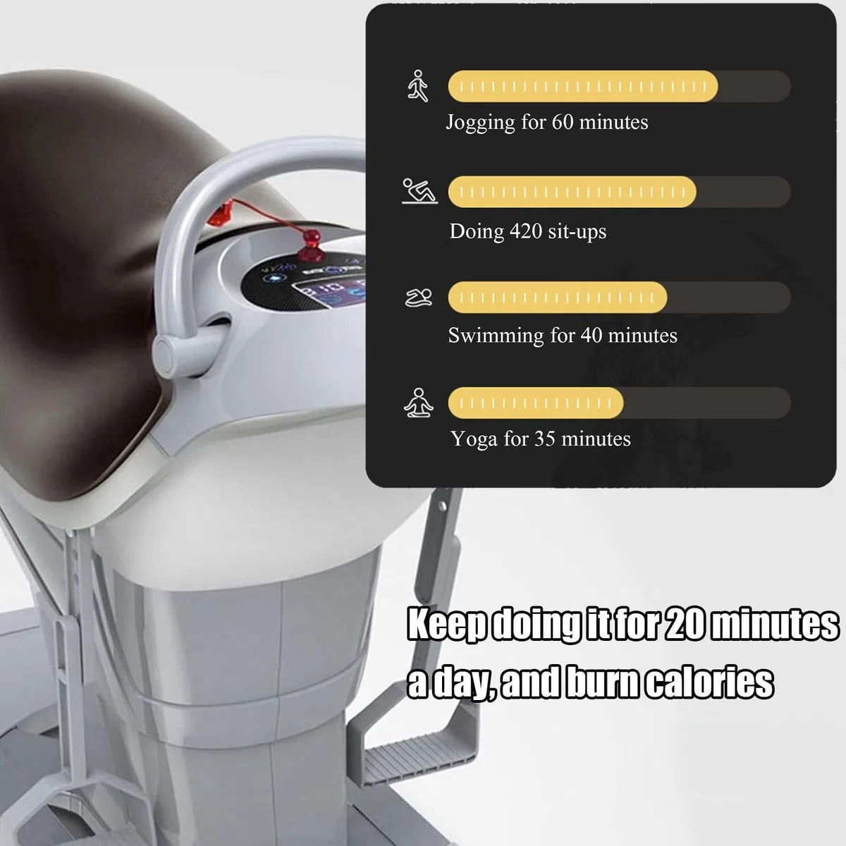 Elektryczna maszyna jeździecka do fitnessu w pomieszczeniach – symulacja 3D z wyświetlaczem LCD, maksymalne obciążenie 150 kg, sprzęt aerobowy do domowej siłowni, do celów brzucha, nóg, bioder