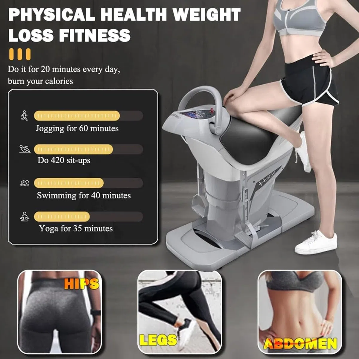 Elektryczna maszyna jeździecka do fitnessu w pomieszczeniach – symulacja 3D z wyświetlaczem LCD, maksymalne obciążenie 150 kg, sprzęt aerobowy do domowej siłowni, do celów brzucha, nóg, bioder