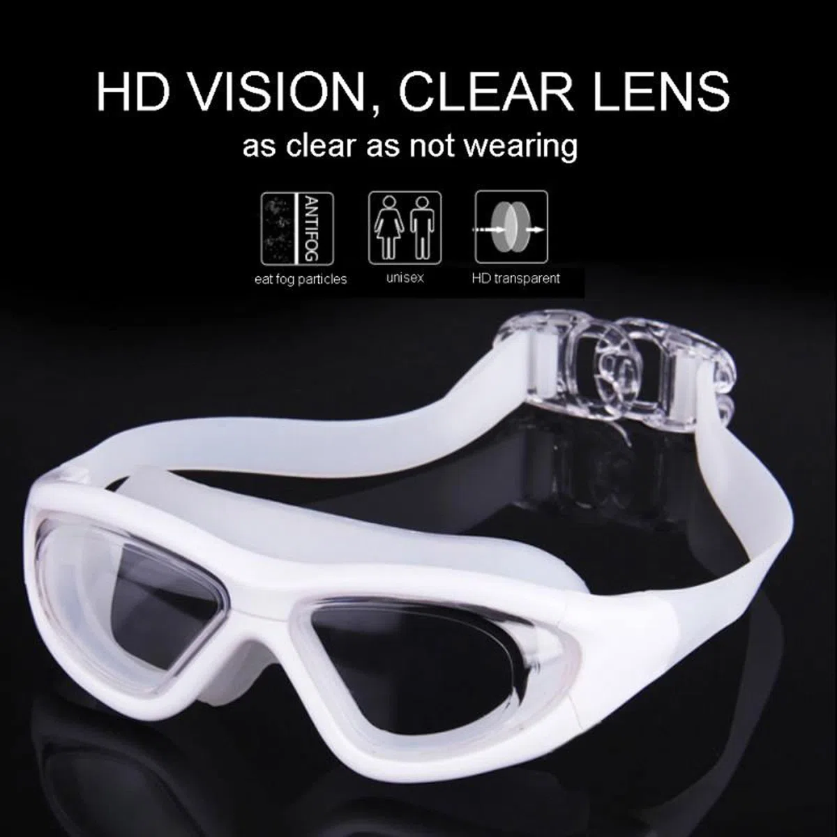 JINGYAN Okulary pływackie Swimming Goggles Men Women Teens Waterproof Swim Transparent Anti-fog Glasses Accessories